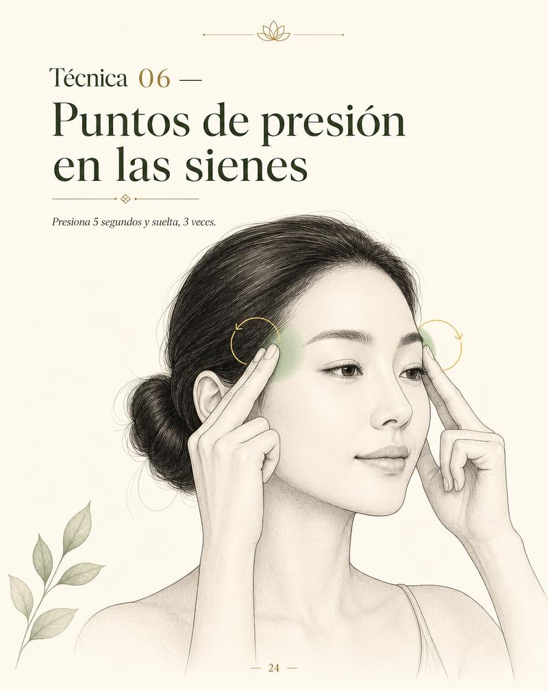 Técnica 11 — Rotación suave en las sienes